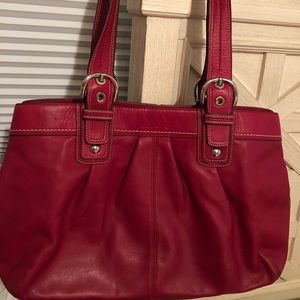Coach large red handbag